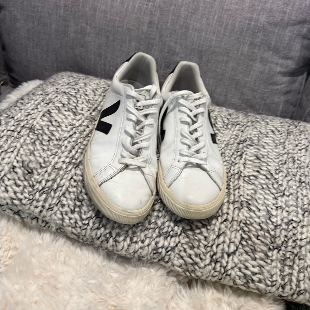 Veja White Sneakers with Black Details